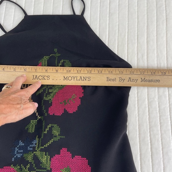 Ending Rose dress size small form fitting spaghetti strap with black fringe NWT - Picture 7 of 9